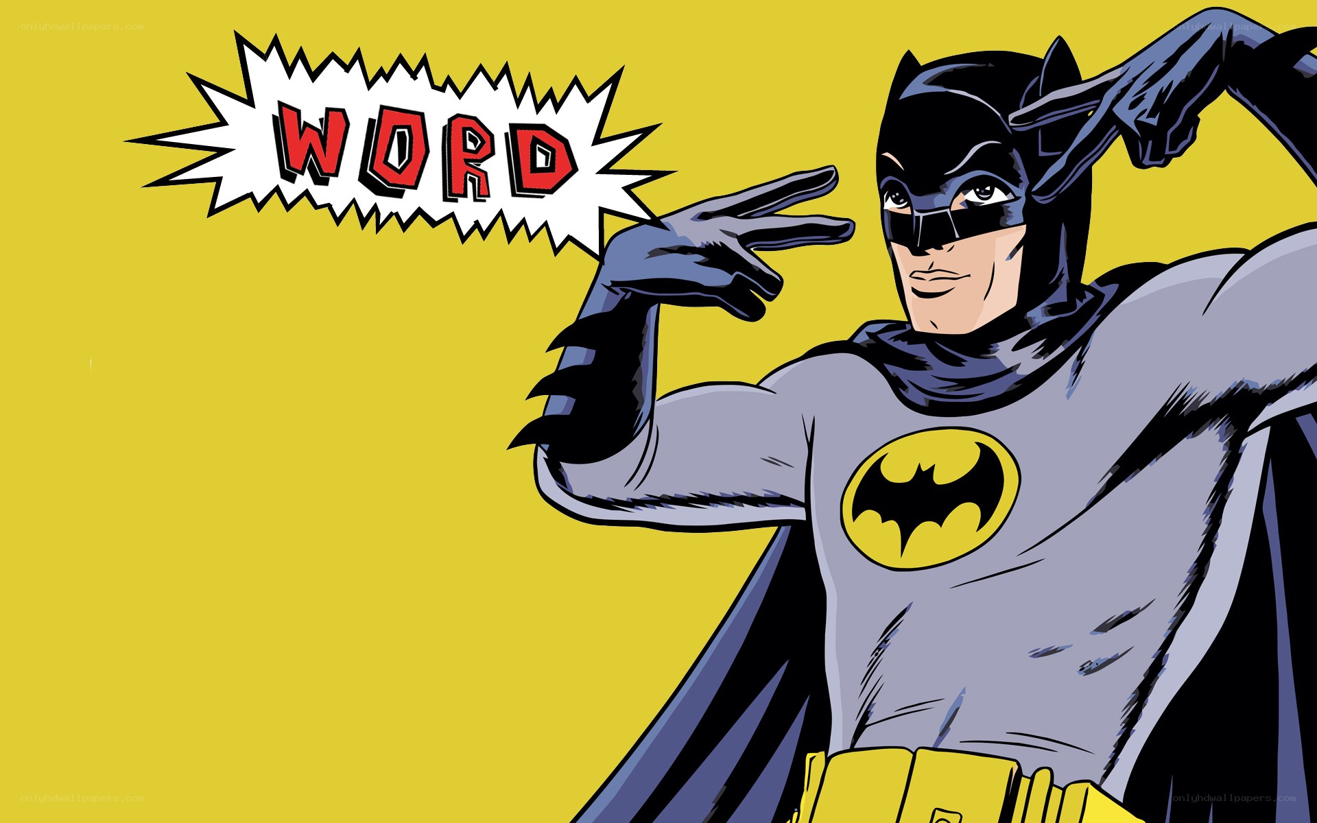 Batman making a peace sign