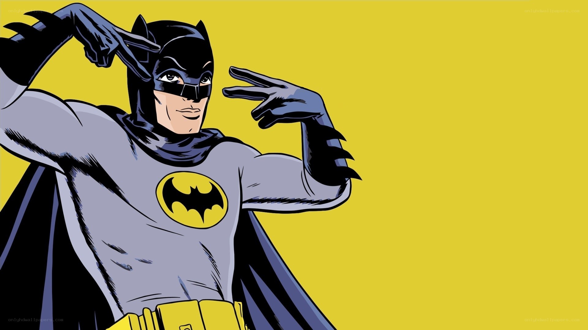 Batman making peace signs