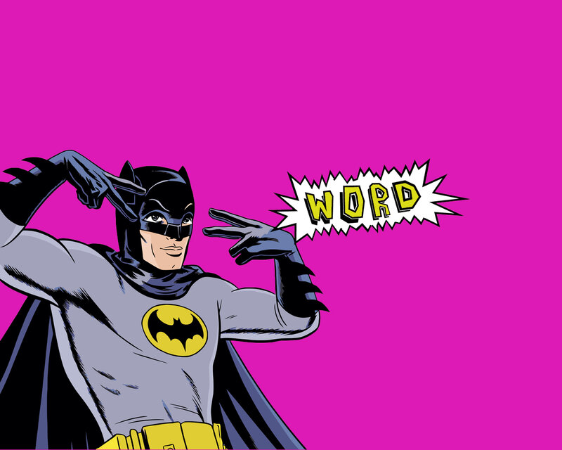 Batman making peace signs