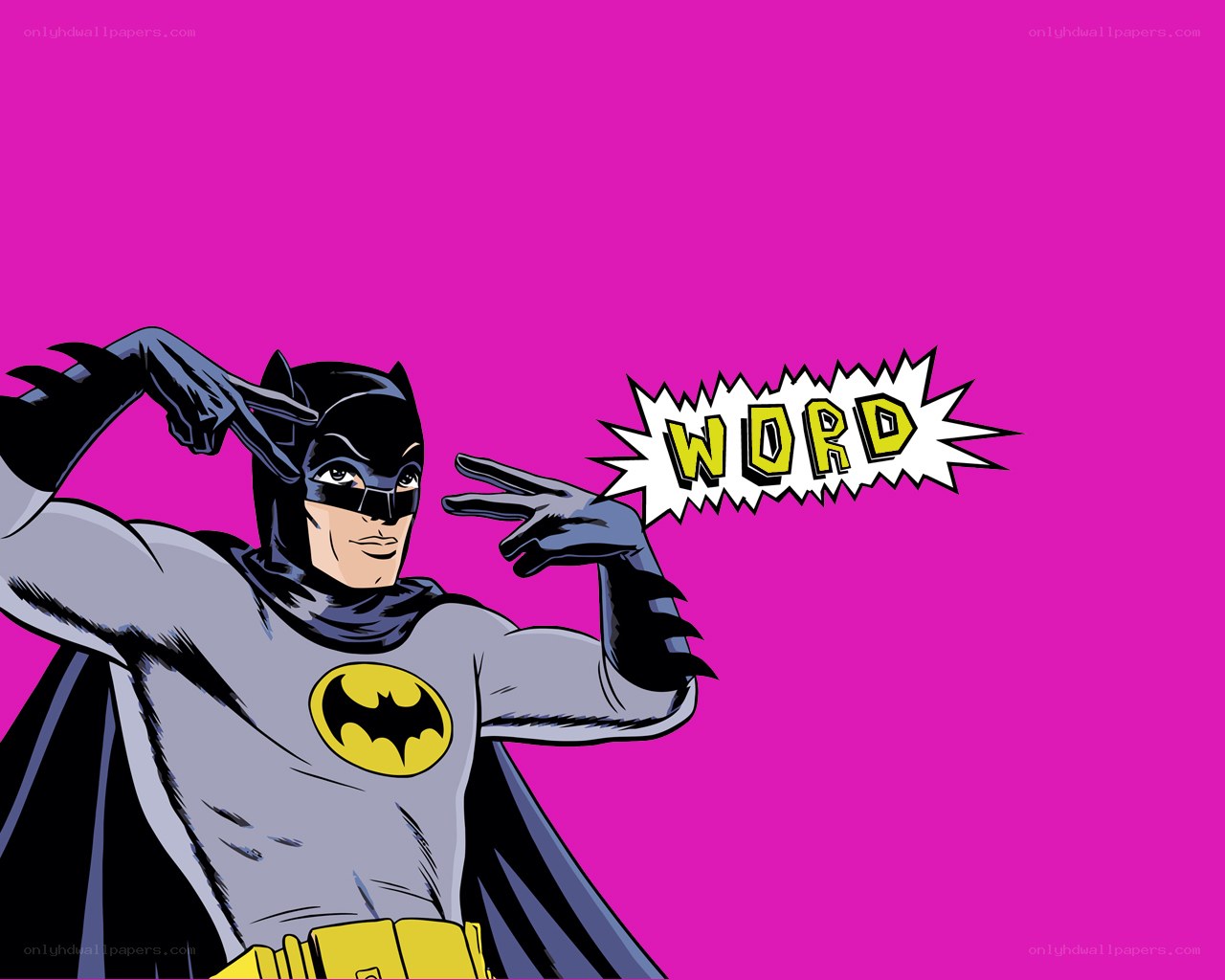 Batman making peace signs