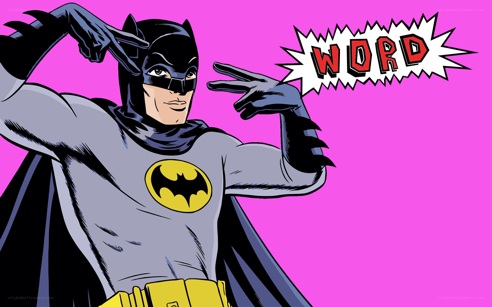 Batman making peace signs