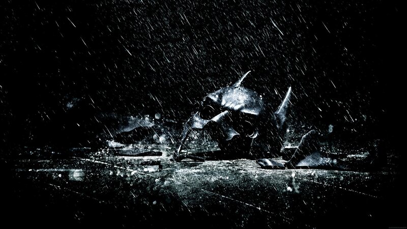 Batman mask in the rain