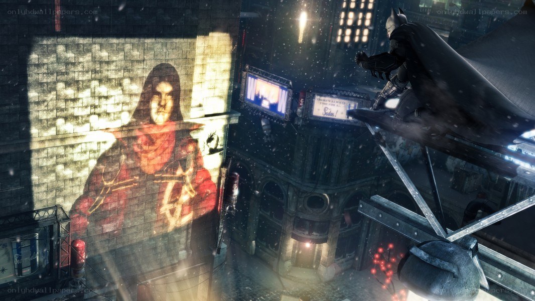 Batman on a city rooftop