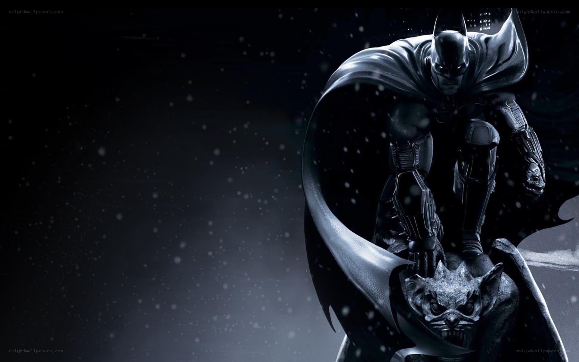 Batman on a gargoyle