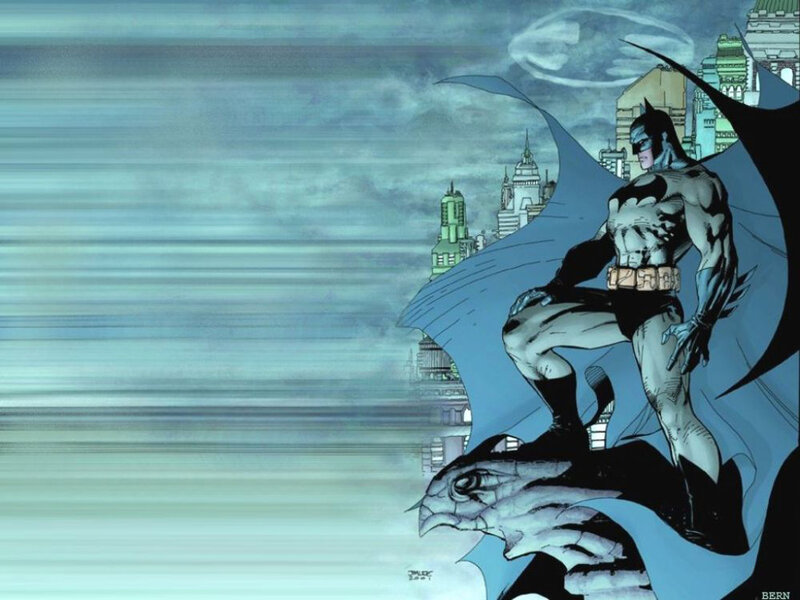 Batman on a Gargoyle — Blue