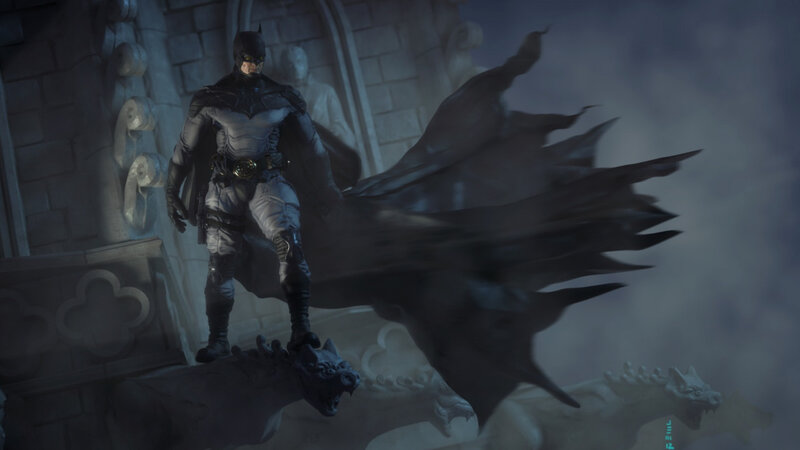 Batman on a Gargoyle — Gray, Dramatic