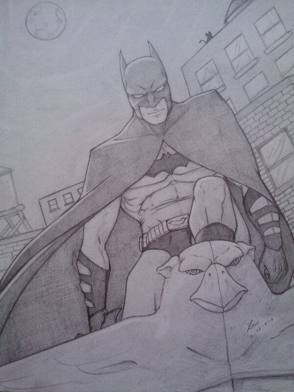 Batman on a rooftop
