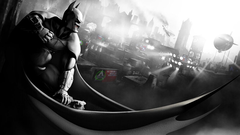 Batman on a Rooftop — Black, Dramatic, Night, Digital Art