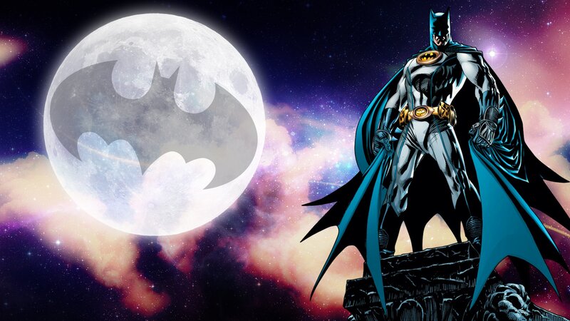 Batman on a Rooftop — Blue, Dramatic