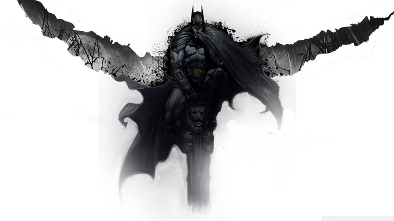 Batman on a Statue — Black, Dramatic