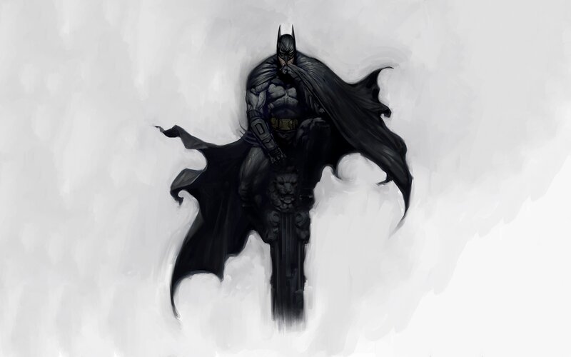 Batman on a Statue