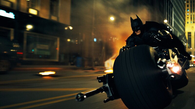 Batman on Batpod — Black, Dramatic