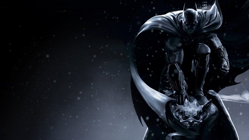 Batman on Gargoyle — Black, Dark, Dramatic, Night
