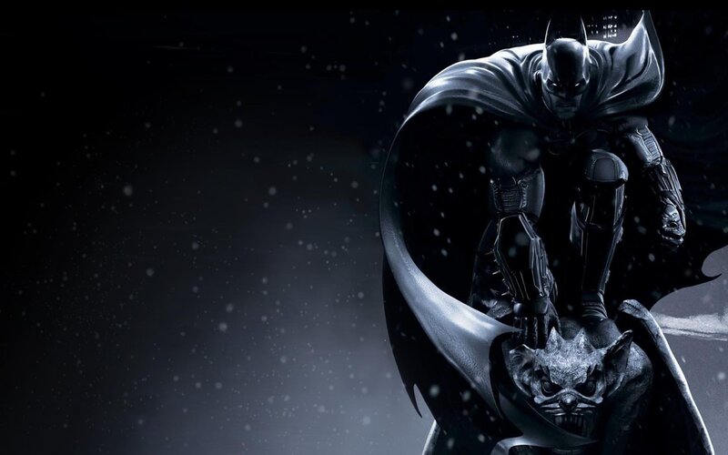 Batman on Gargoyle — Black, Dramatic, Night