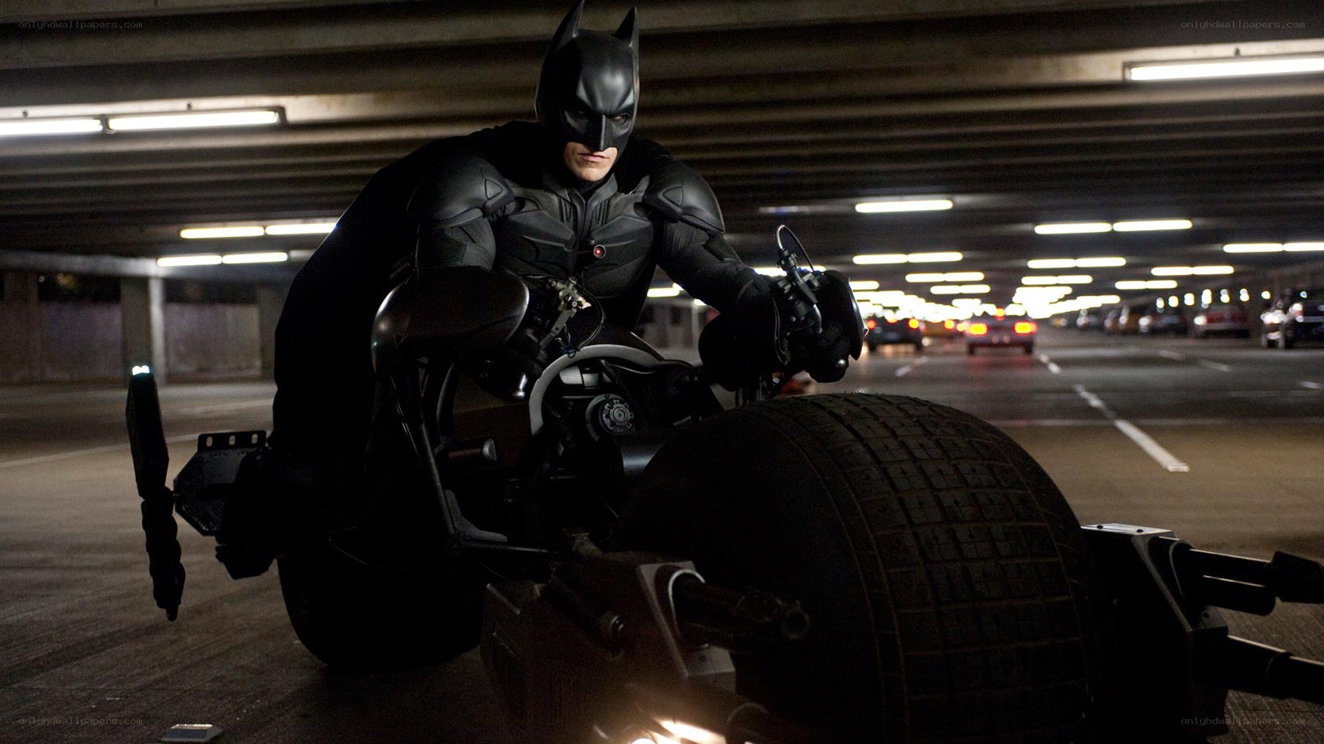 Batman on his motorcycle
