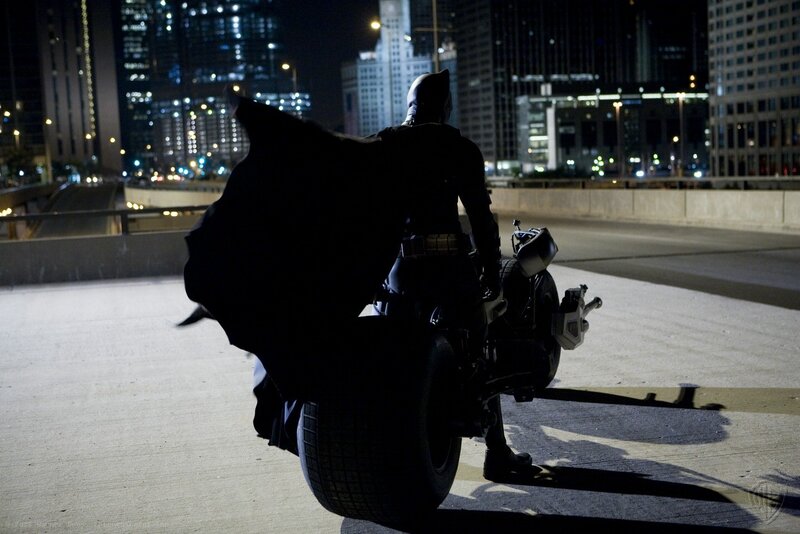 Batman on Motorcycle — Black, Dramatic