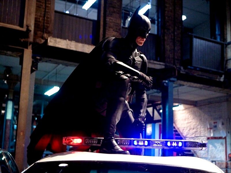 Batman on police car roof
