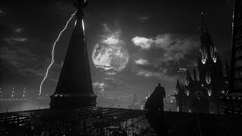 Batman on Rooftop — Black, Dark, Dramatic, Night, 3d Render