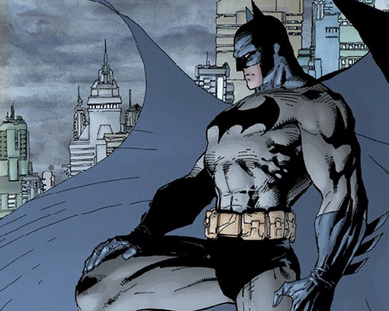 Batman on Rooftop — Gray, Dramatic