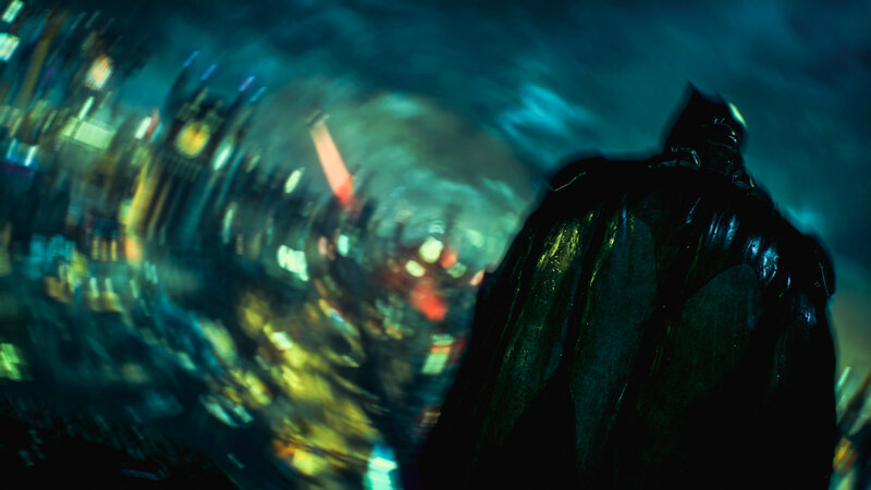 Batman Overlooking City — Black, Dramatic, Night