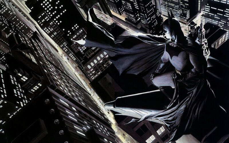 Batman overlooking Gotham City