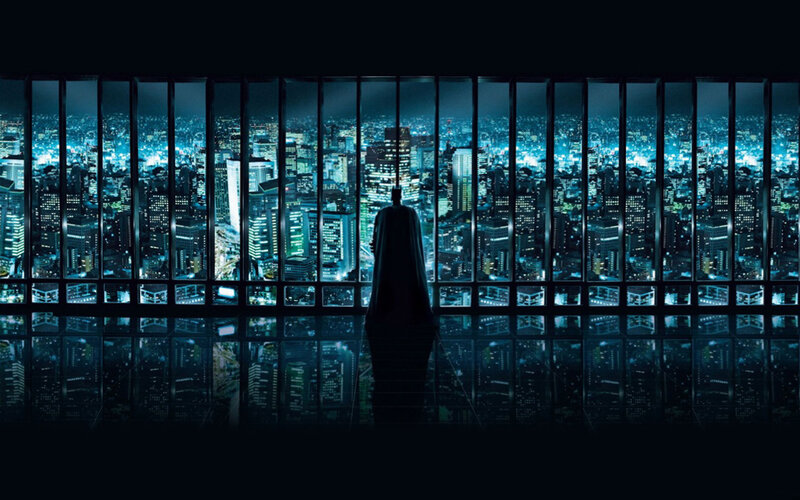 Batman overlooking the city