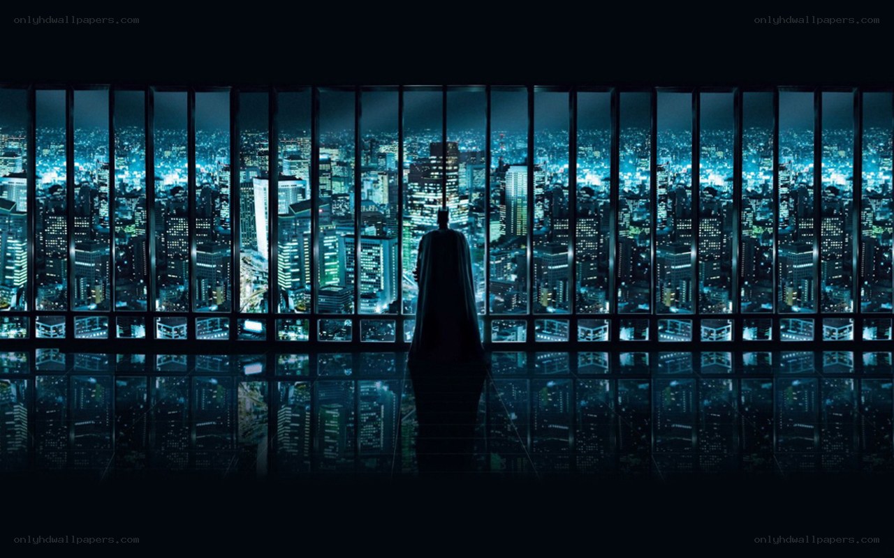 Batman overlooking the city
