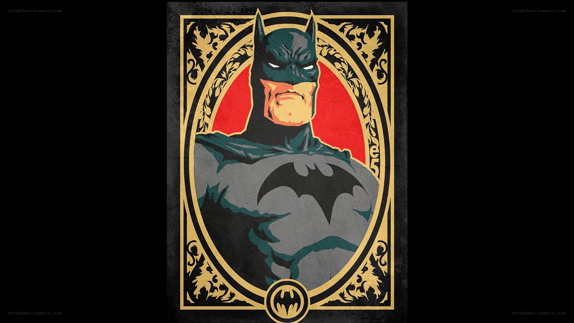 Batman portrait in ornate frame