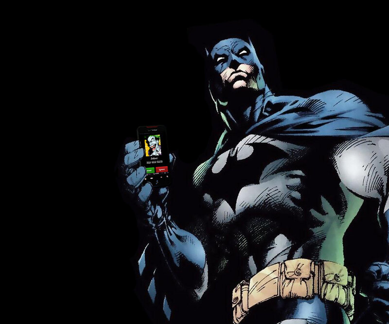 Batman receiving a call