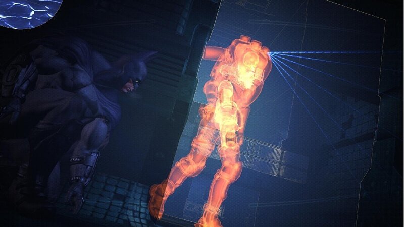 Batman scans enemy with sonar