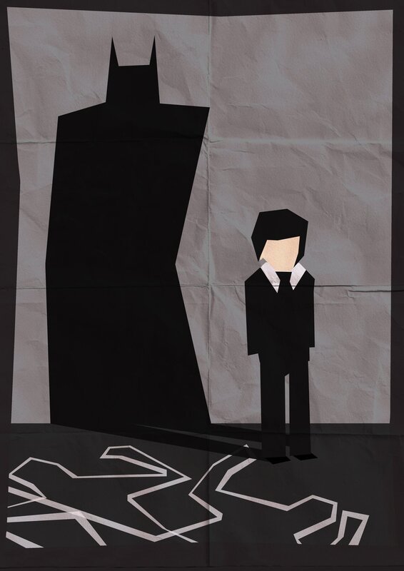 Batman shadow and figure