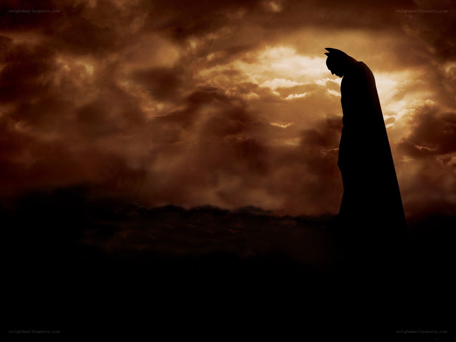 Batman silhouette at dusk