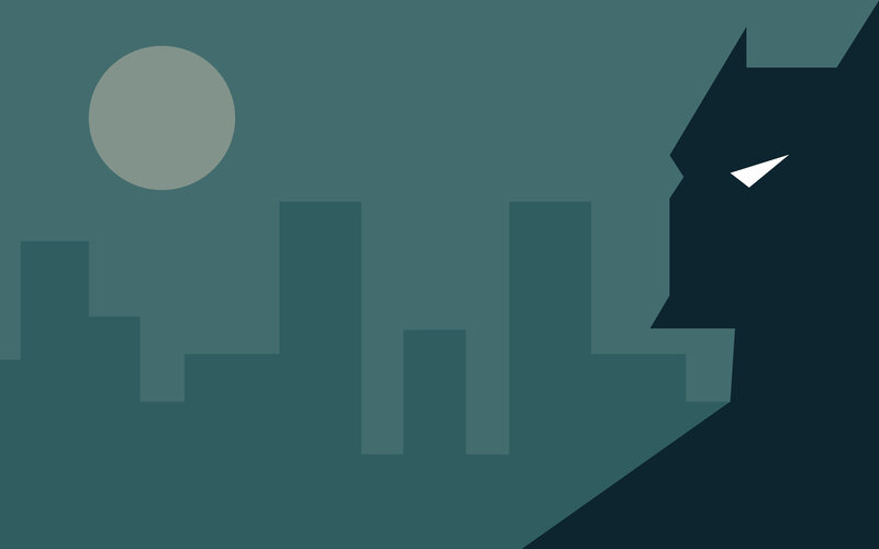 Batman silhouette at night
