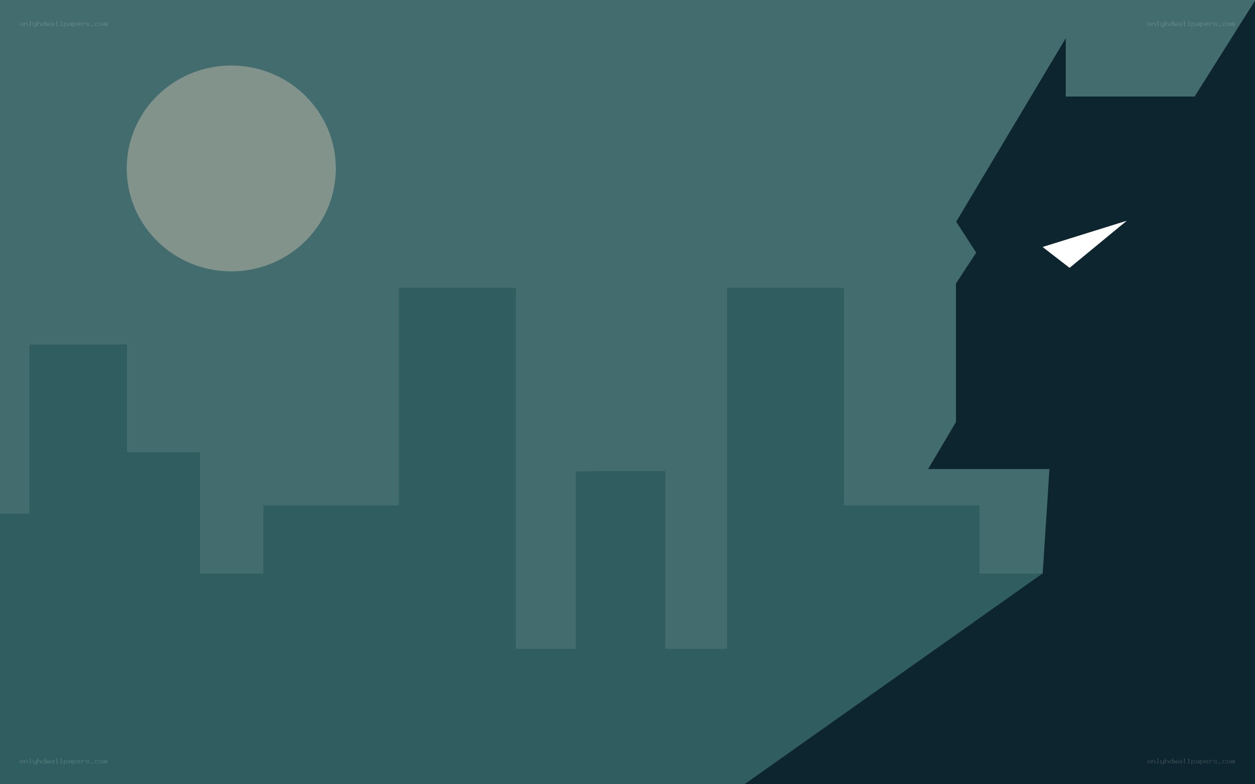 Batman silhouette at night