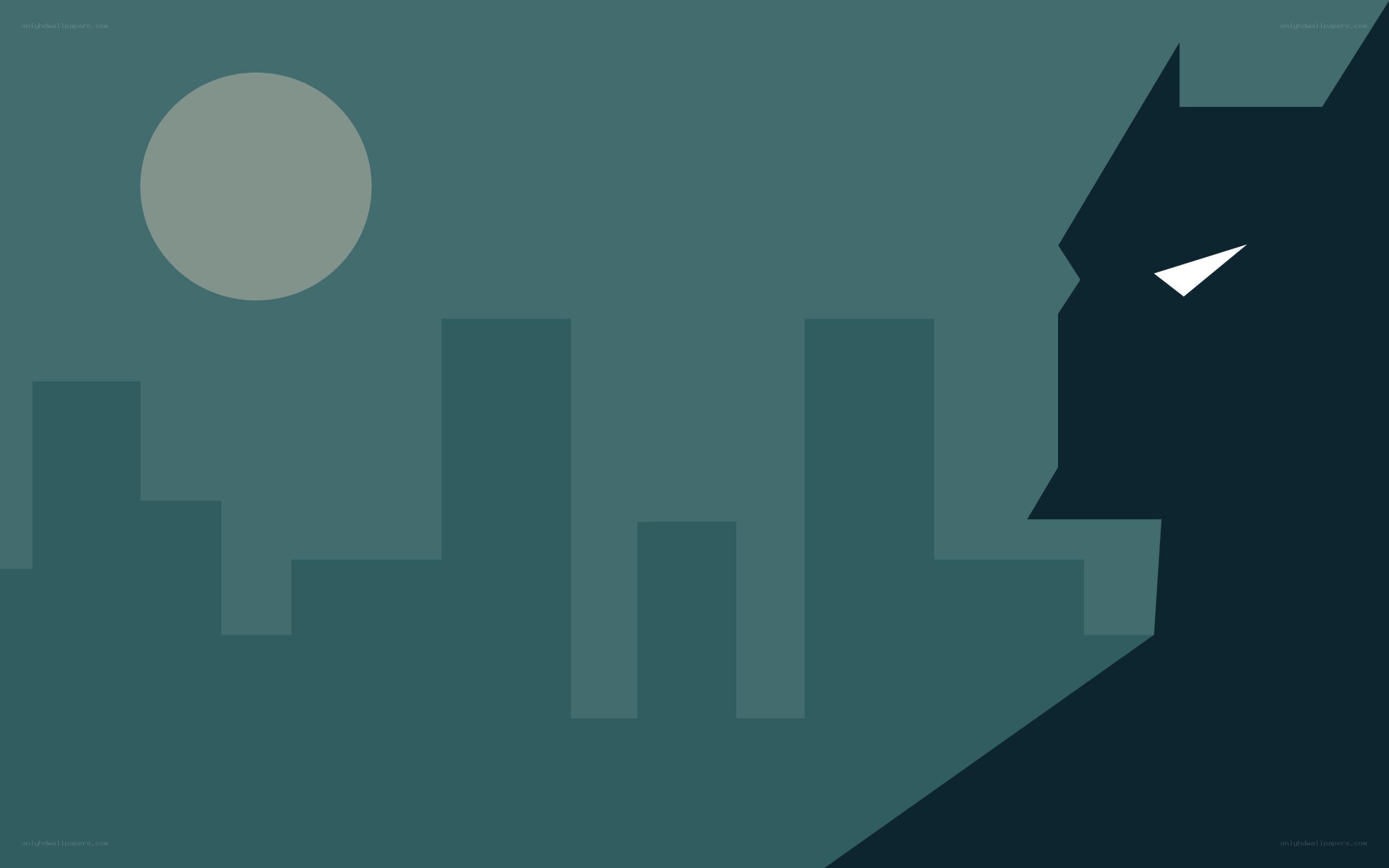 Batman silhouette at night