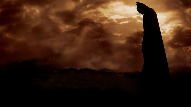 Batman silhouette at sunset