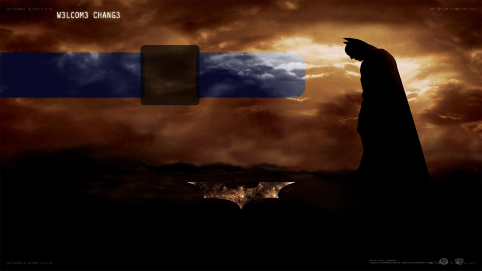 Batman silhouette at sunset