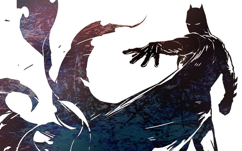 Batman Silhouette — Black, Dramatic, Digital Art, Cape