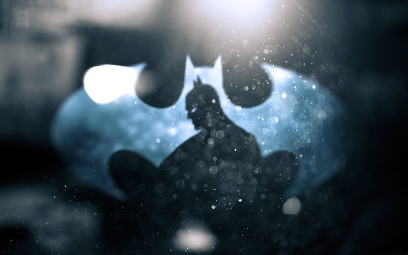 Batman Silhouette — Black, Dramatic, Digital Art, Logo