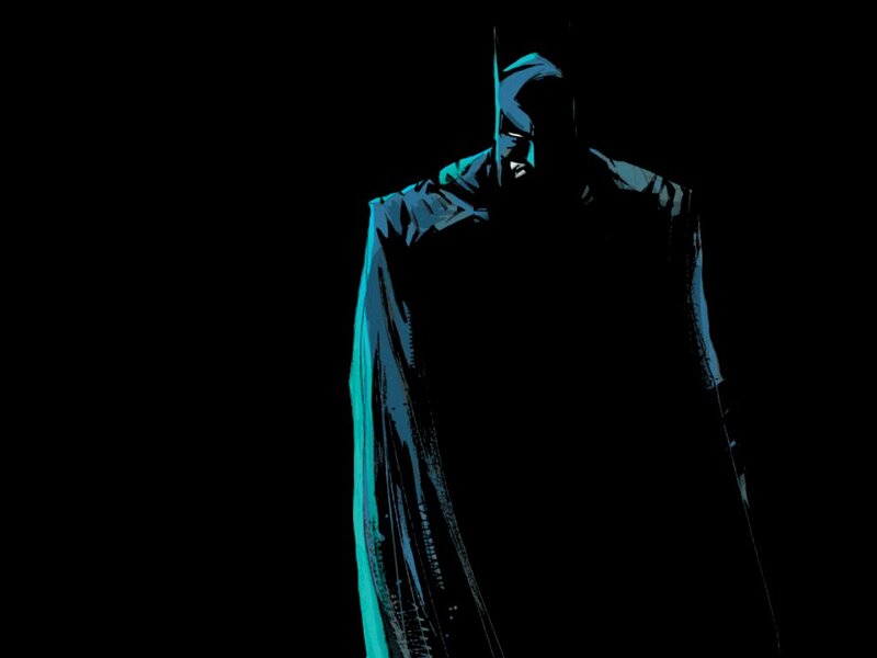 Batman Silhouette — Black, Dramatic, Night, Comic, Cape, Mask
