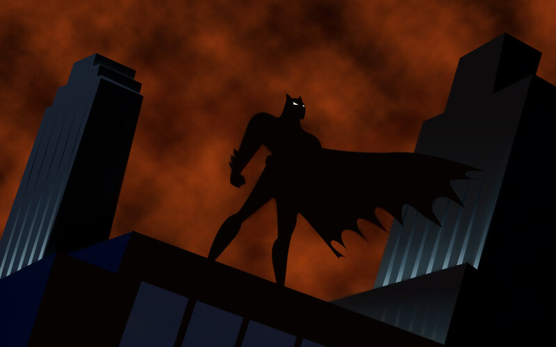 Batman Silhouette — Black, Dramatic, Night, Digital Art, Buildings