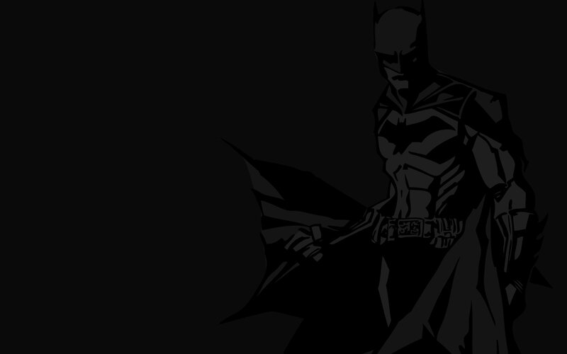 Batman Silhouette — Black, Dramatic, Night, Digital Art, Cape, Mask