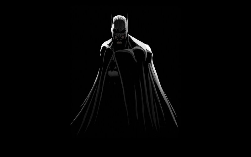 Batman Silhouette — Black, Dramatic, Night, Digital Art, Cape, Mask, White