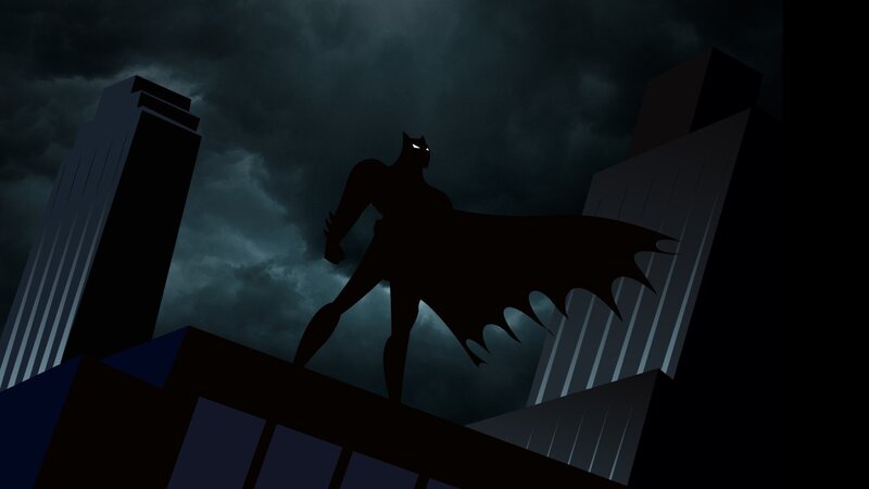 Batman Silhouette — Black, Dramatic, Night, Digital Art, City Buildings