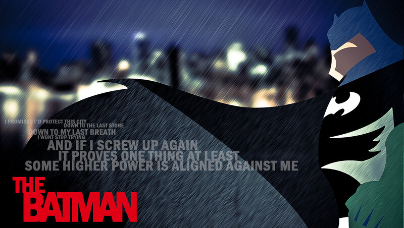 Batman Silhouette — Black, Dramatic, Night, Digital Art, City Skyline