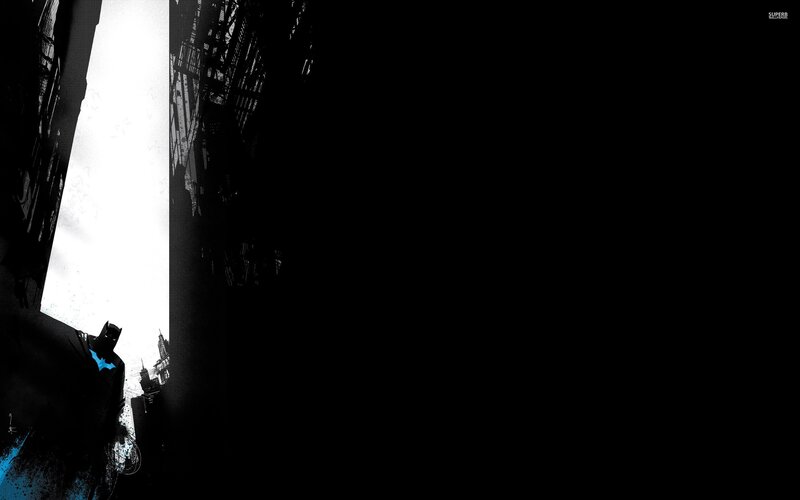 Batman Silhouette — Black, Dramatic, Night, Digital Art, Cityscape, Building