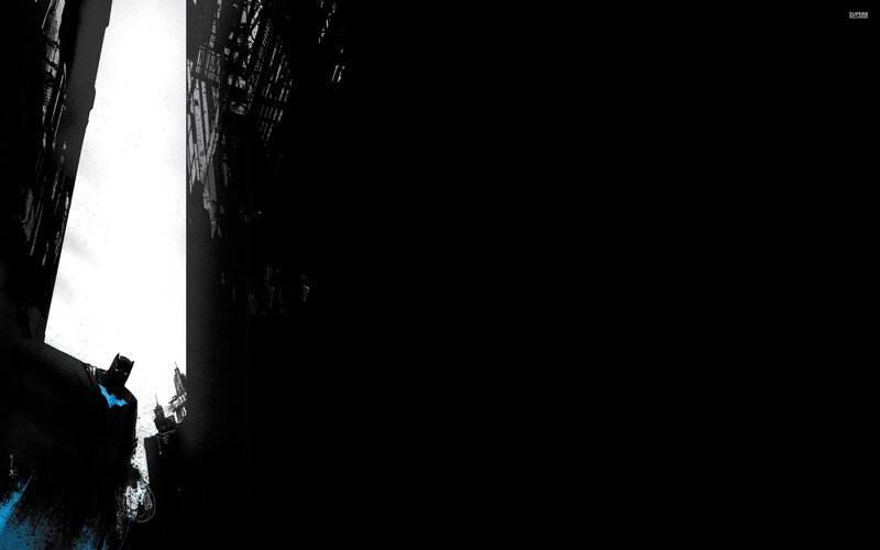 Batman Silhouette — Black, Dramatic, Night, Digital Art, Cityscape