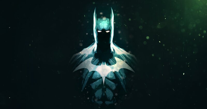 Batman Silhouette — Black, Dramatic, Night, Digital Art, Mask