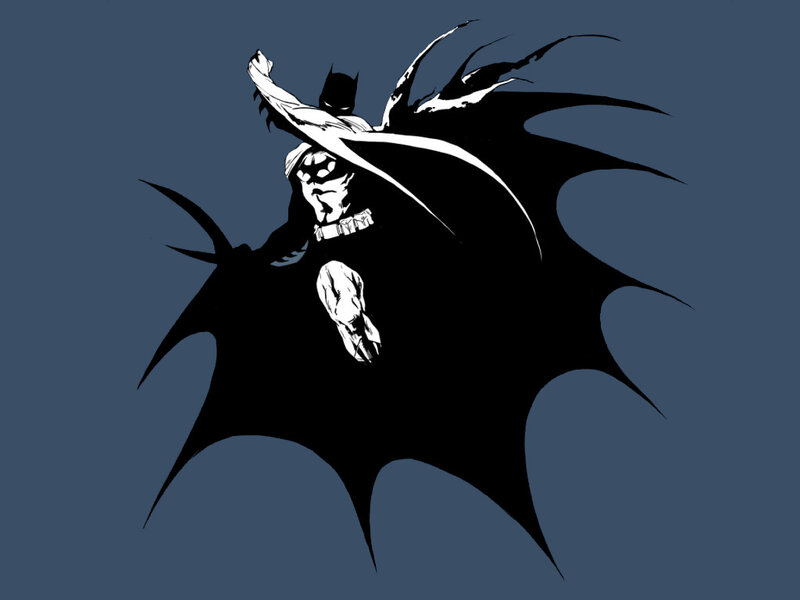 Batman Silhouette — Black, Dramatic, Night, Illustration, Cape