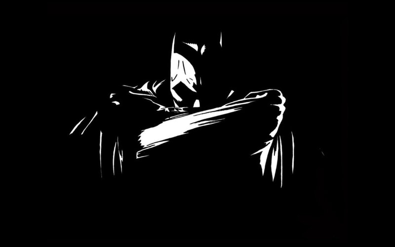 Batman Silhouette — Black, Dramatic, Night, Illustration, Mask